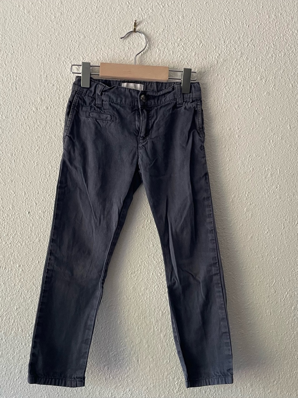Gucci Boys Size 4 Cotton Chino Pants Blue Gray Made in Italy Designer Kids